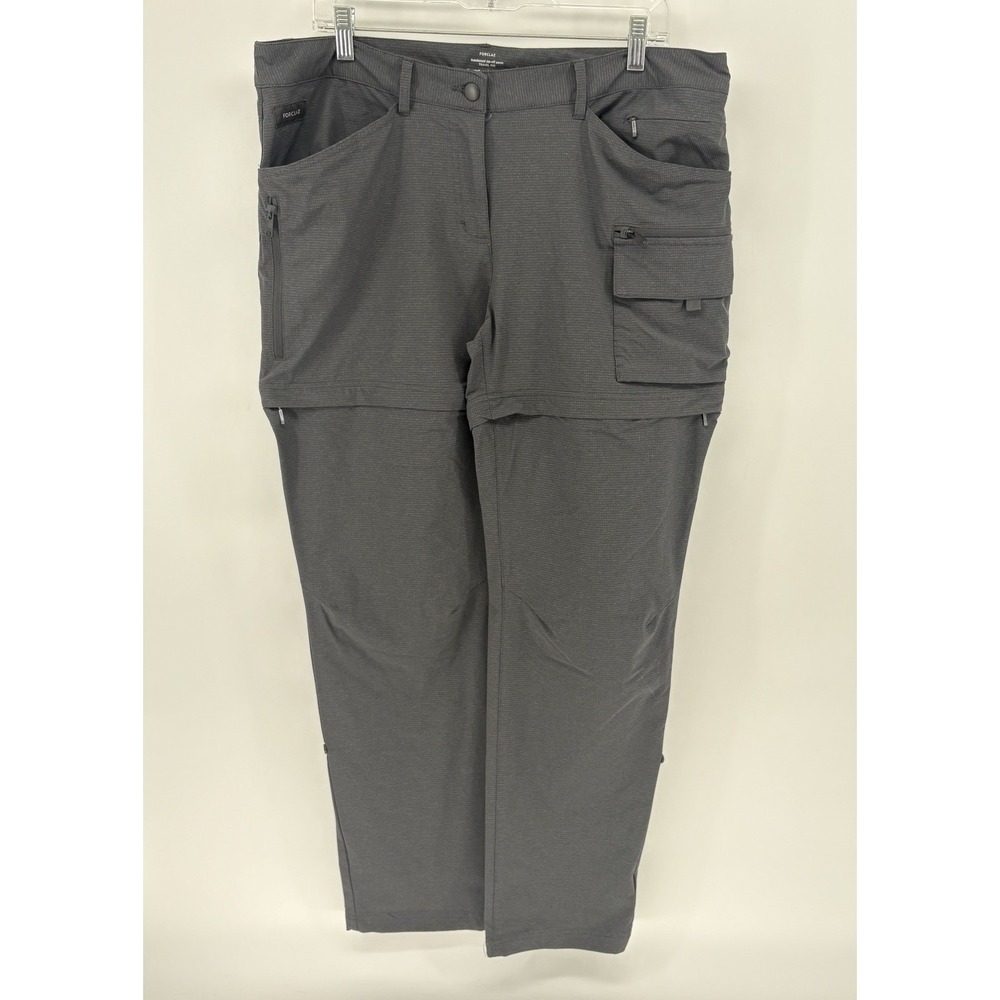 Decathlon Forclaz Travel 900 Zip Off Cargo Roll Up Pants Gray Hiking Tech Men XL